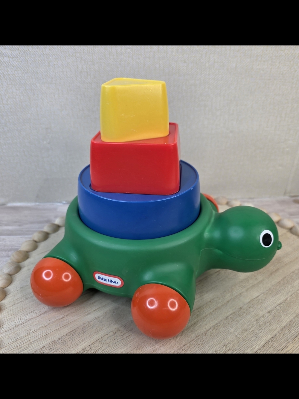 Vintage Little Tikes Green Turtle Stacking Toy